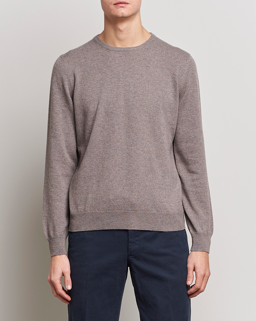 Herr | Pullover rundhals | Gran Sasso | Wool/Cashmere Crew Neck Mud Brown