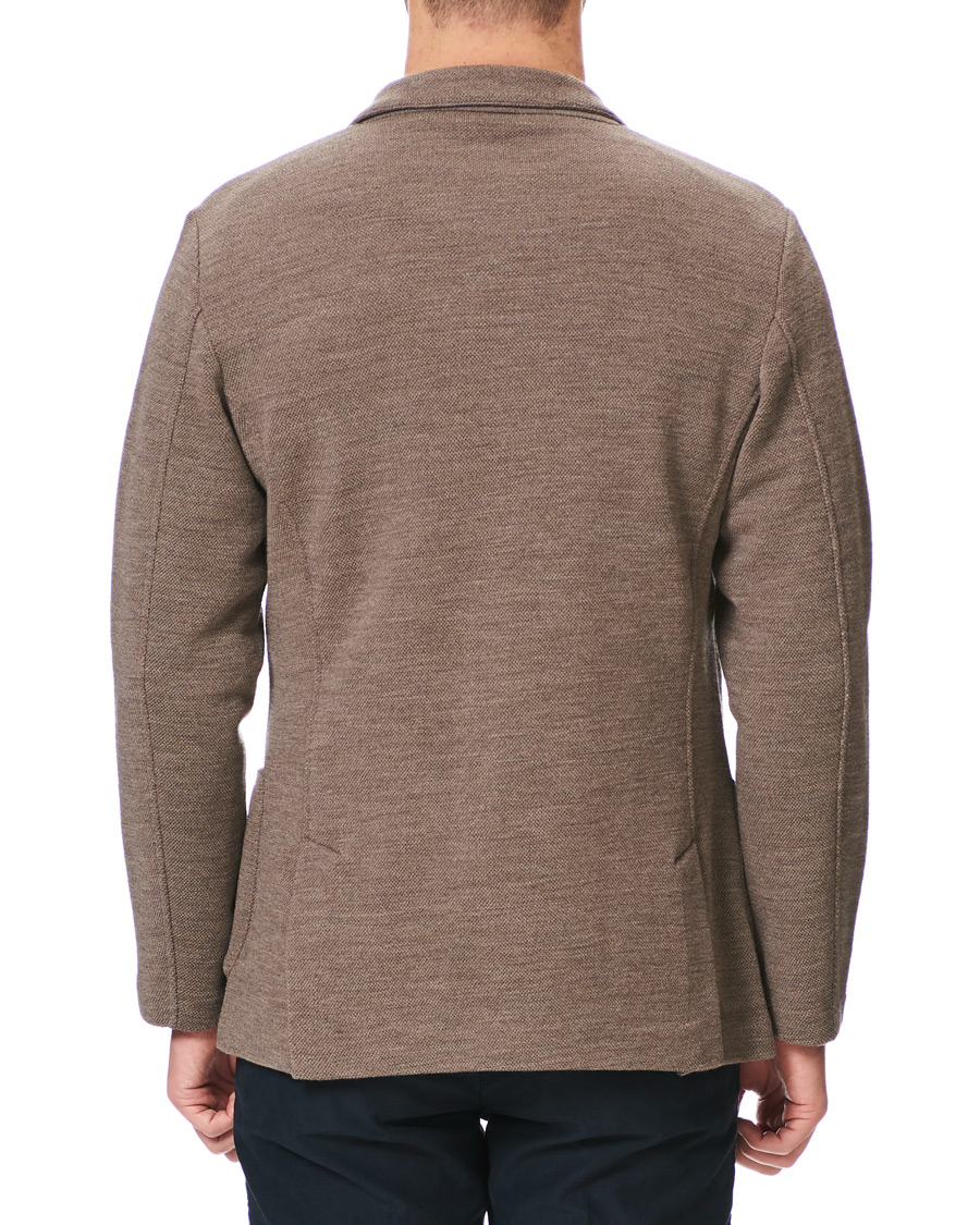 Herr | Kavajer | Gran Sasso | Travel Wool Knitted Blazer Beige
