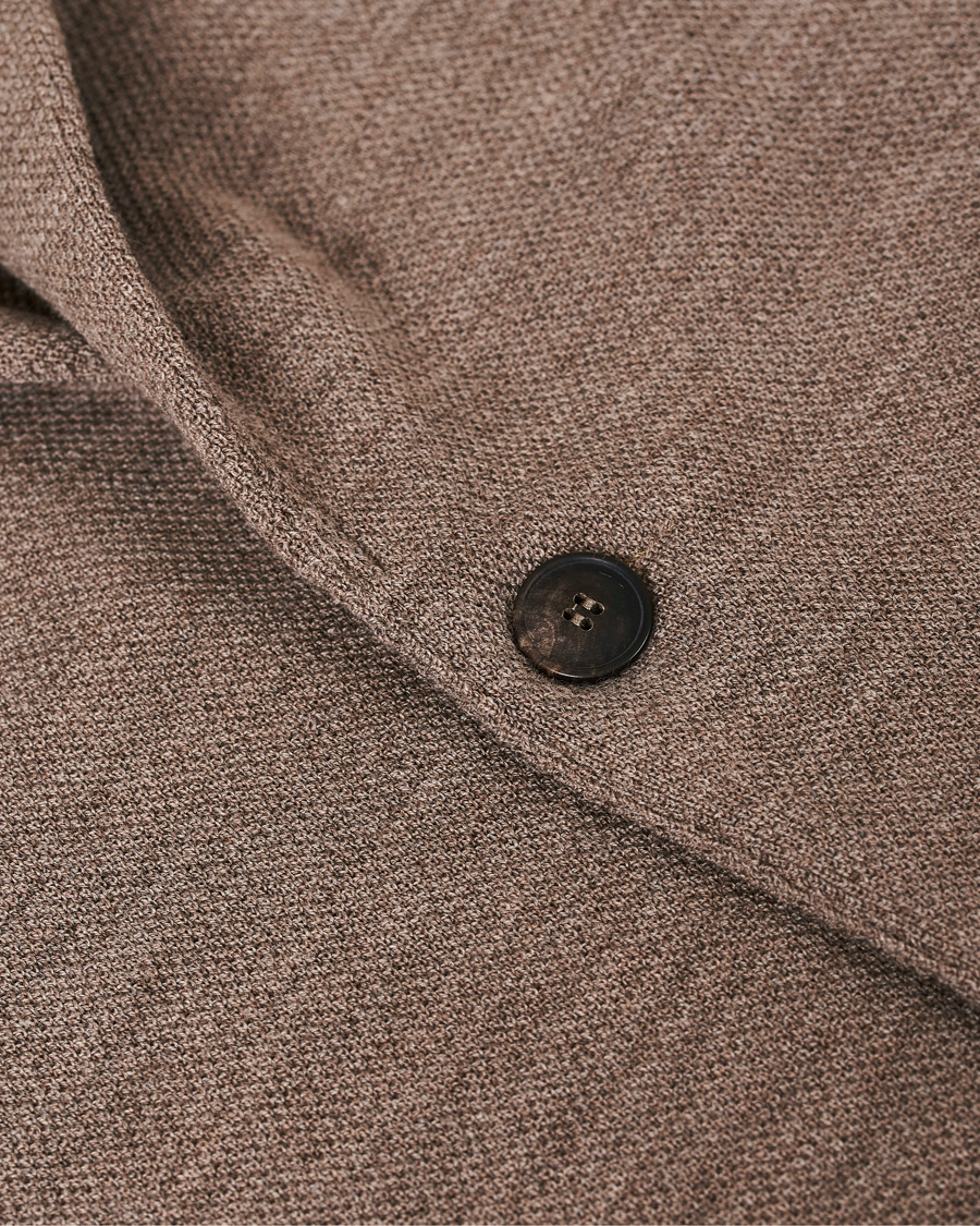 Herr | Kavajer | Gran Sasso | Travel Wool Knitted Blazer Beige