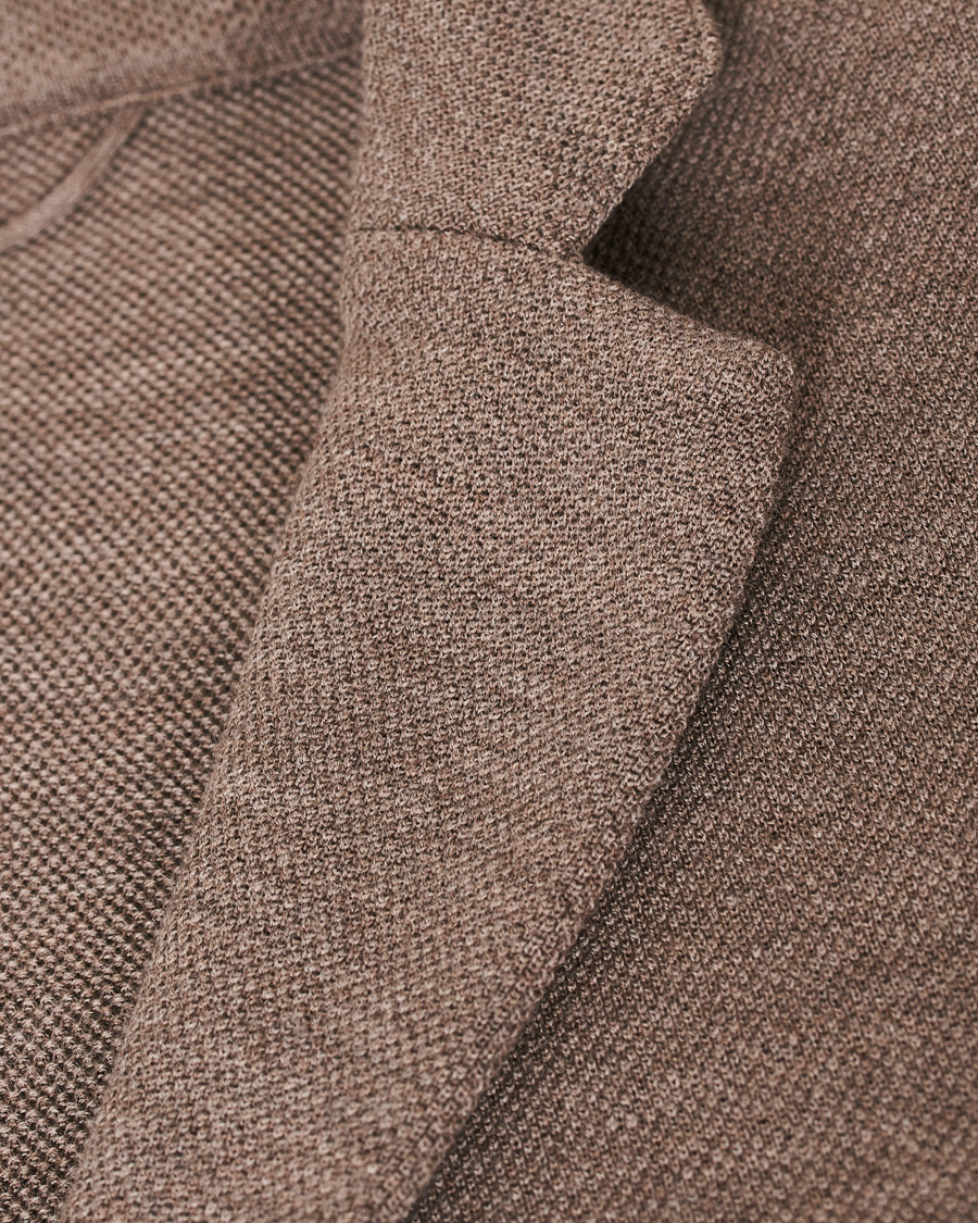 Herr | Kavajer | Gran Sasso | Travel Wool Knitted Blazer Beige