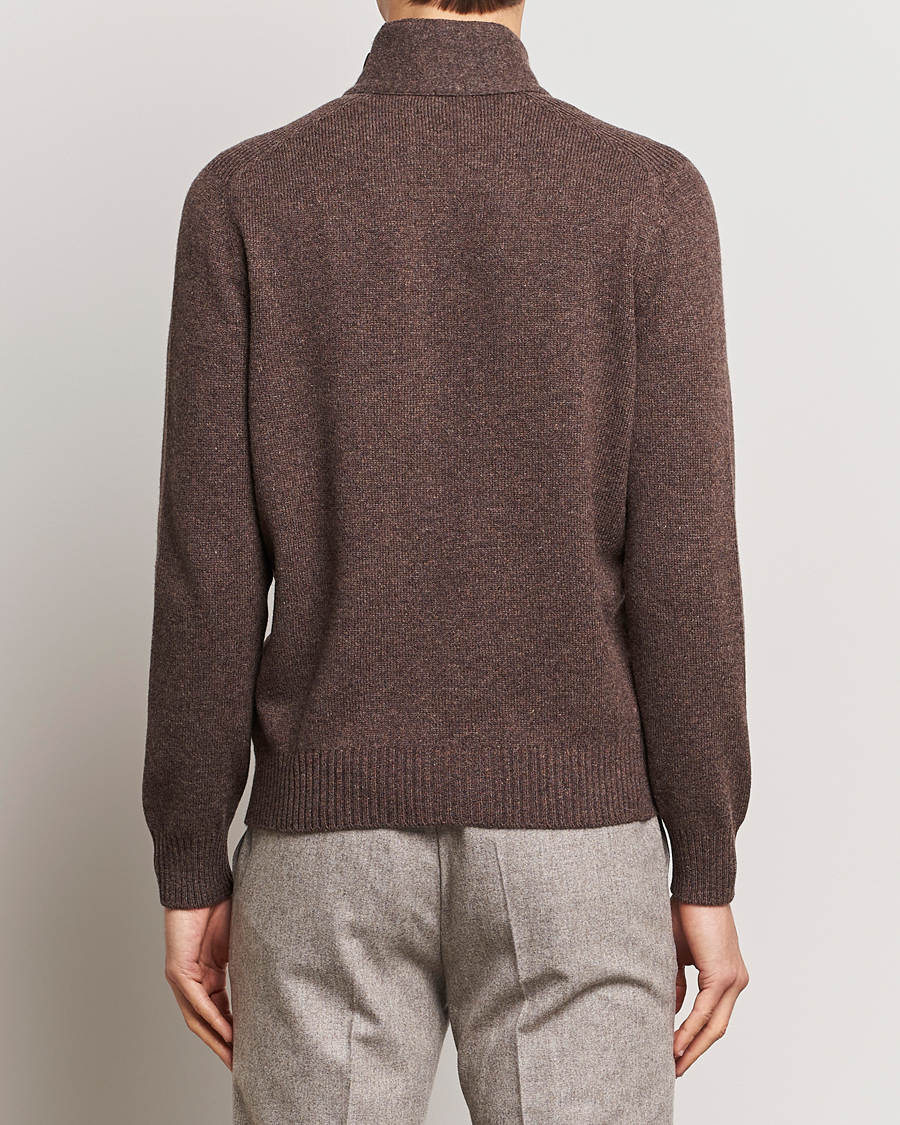 Herr | Tröjor | Gran Sasso | Heavy Wool Cardigan Brown Melange