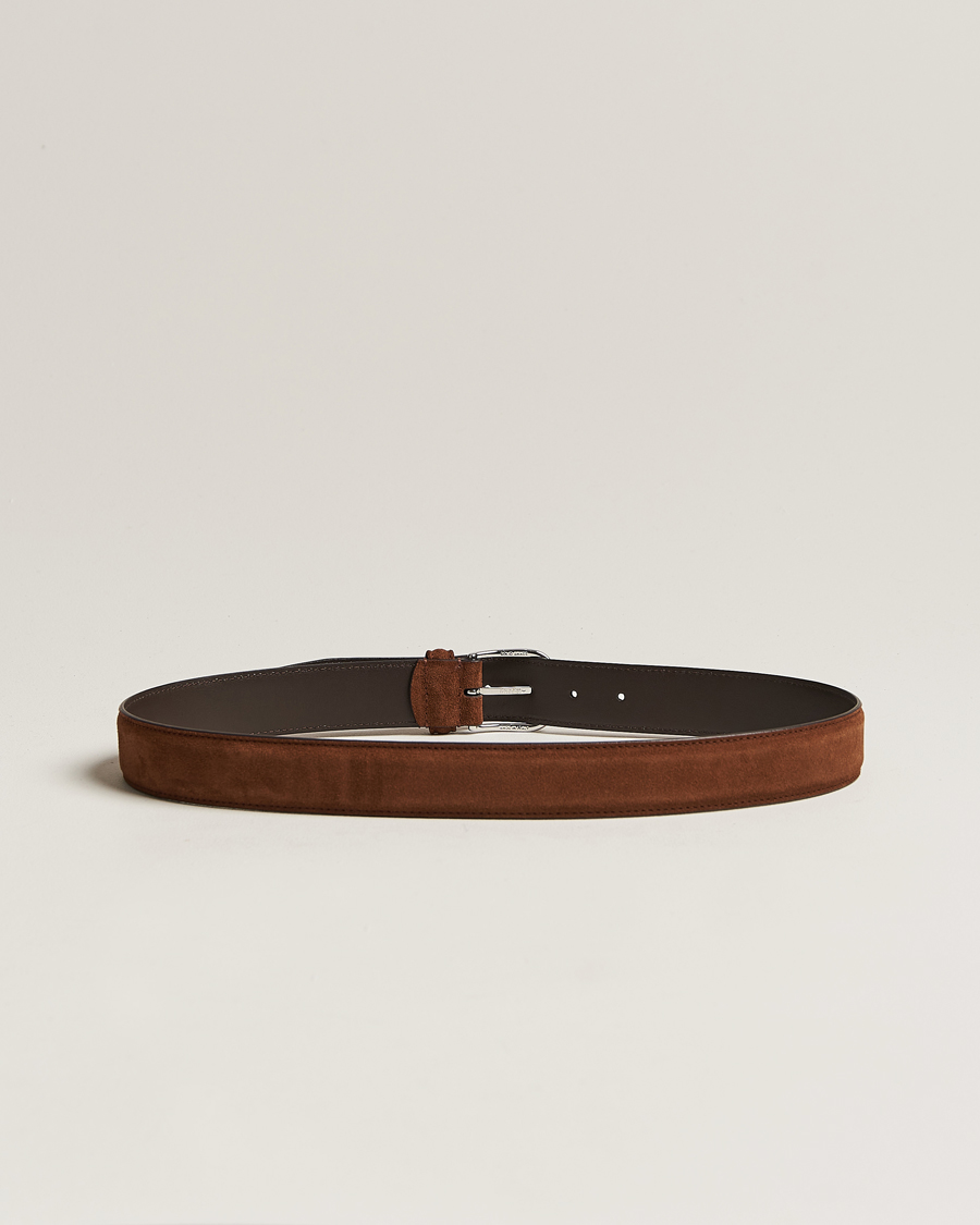 Herr |  | Anderson's | Suede 3,5 cm Belt Brown