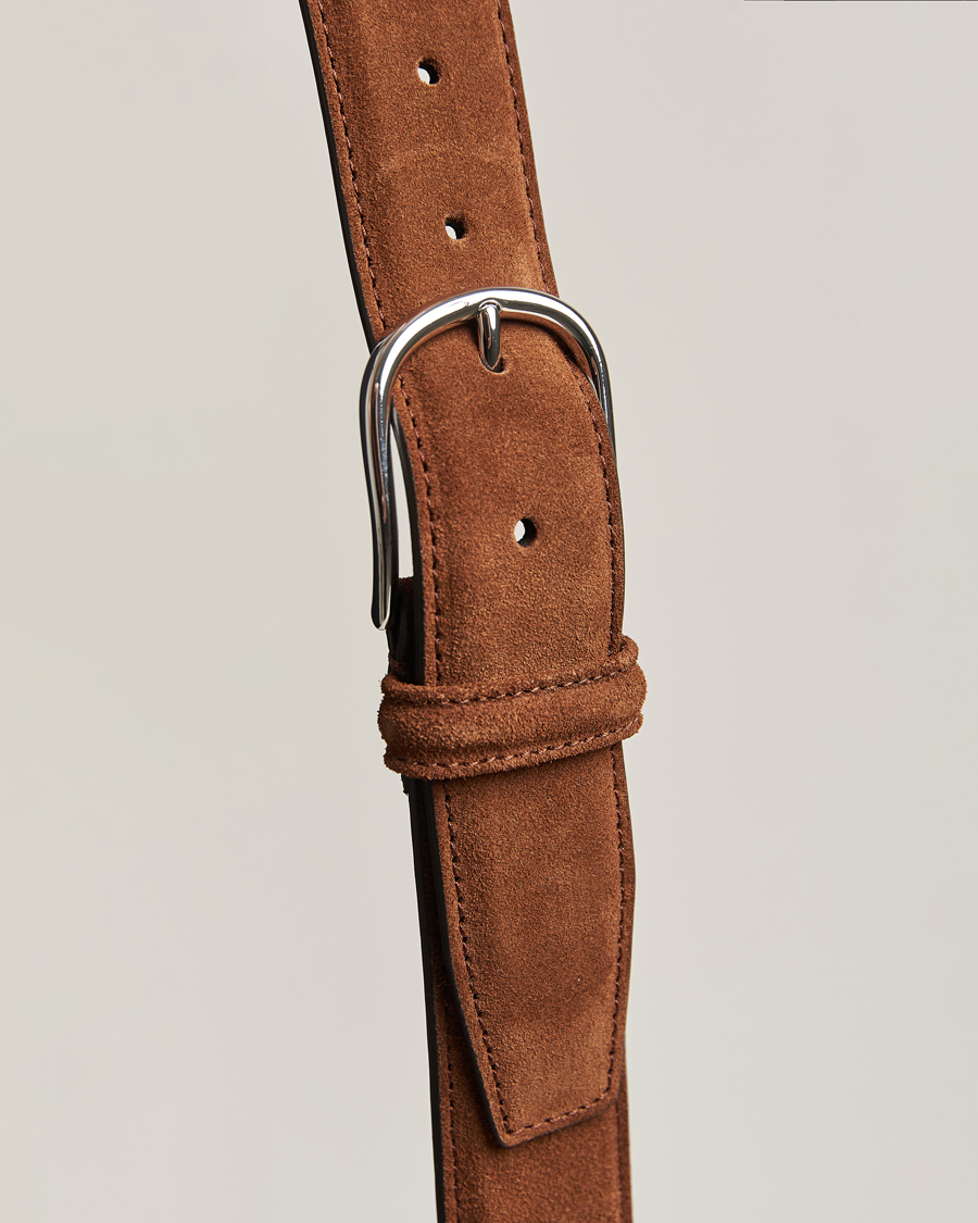Herr | Anderson's Suede 3,5 cm Belt Brown 85 | Anderson's | Suede 3,5 cm Belt Brown 85
