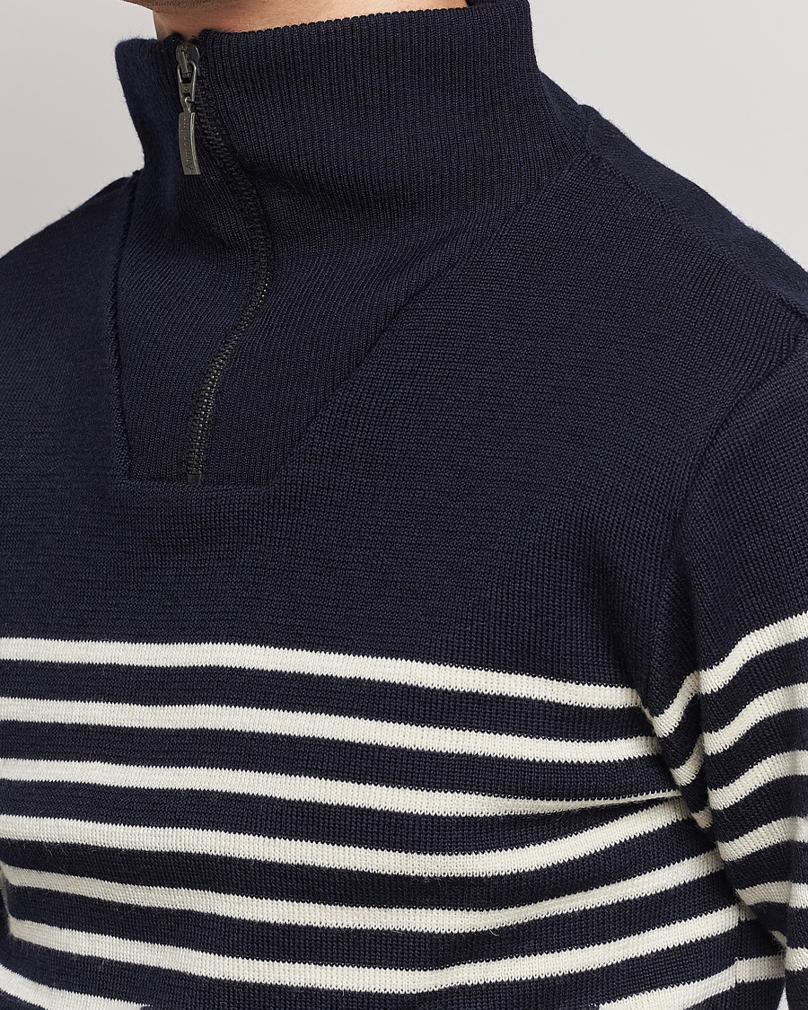Herr | Tröjor | Armor-lux | Camioneur Wool Half Zip Navy/Nature