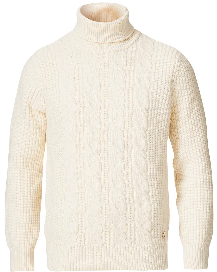 Herr | Tröjor | Armor-lux | Soft Cable Turtleneck Sweater Nature