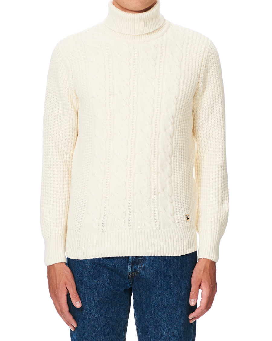 Herr | Tröjor | Armor-lux | Soft Cable Turtleneck Sweater Nature