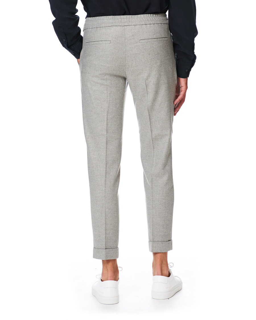 Herr | Byxor | Filippa K | Terry Flannel Cropt Turn Up Trousers Warm Grey Mel