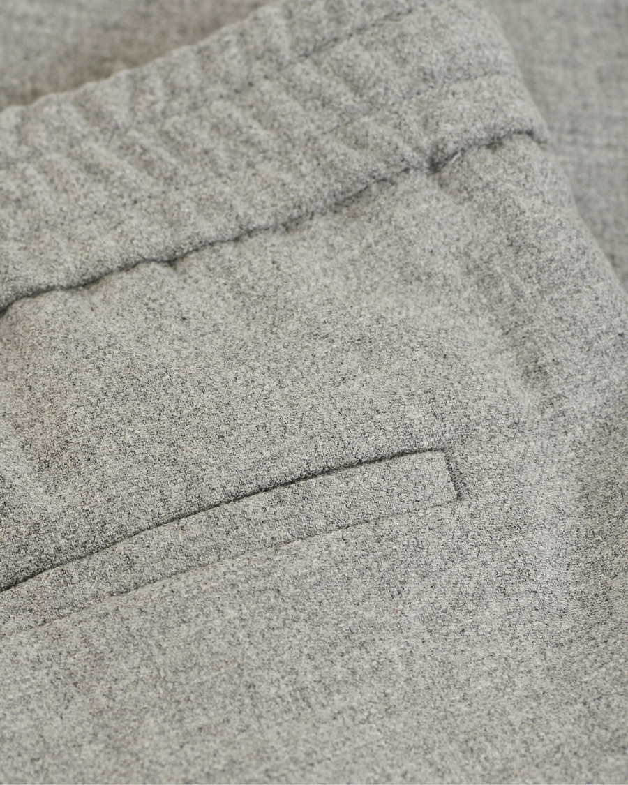 Herr | Byxor | Filippa K | Terry Flannel Cropt Turn Up Trousers Warm Grey Mel