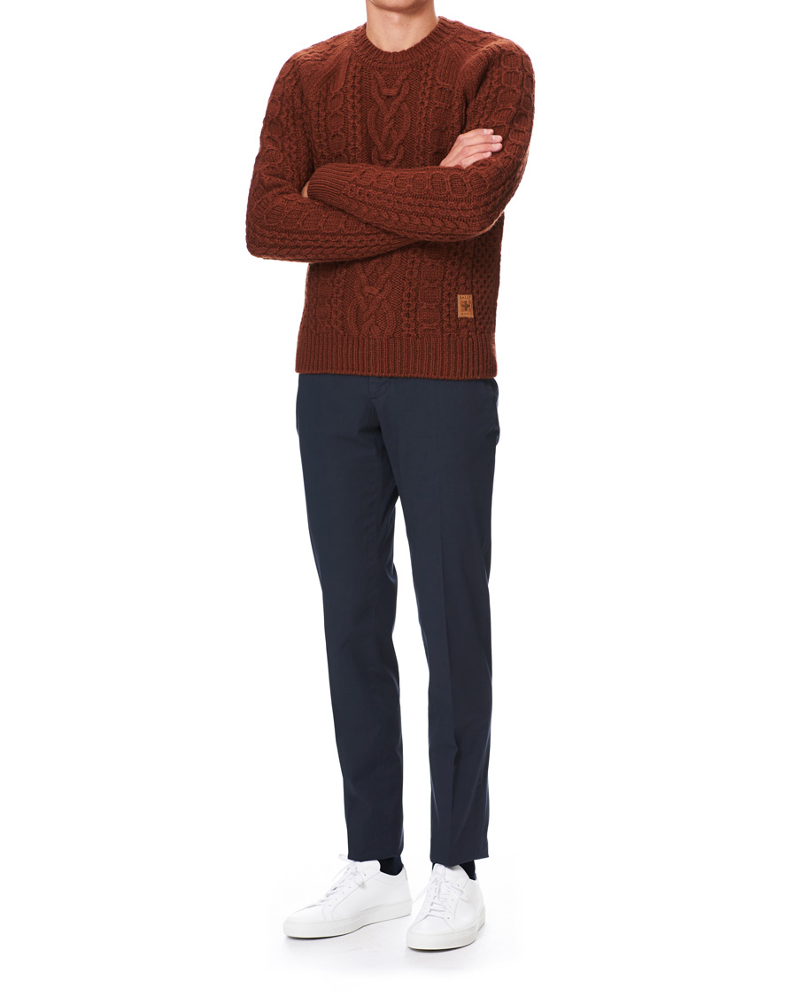 Herr | Tröjor | Bally | Aran Cable Knit Sweater Dark Orange