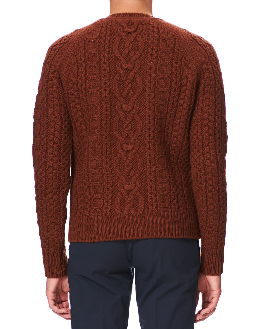 Herr | Tröjor | Bally | Aran Cable Knit Sweater Dark Orange