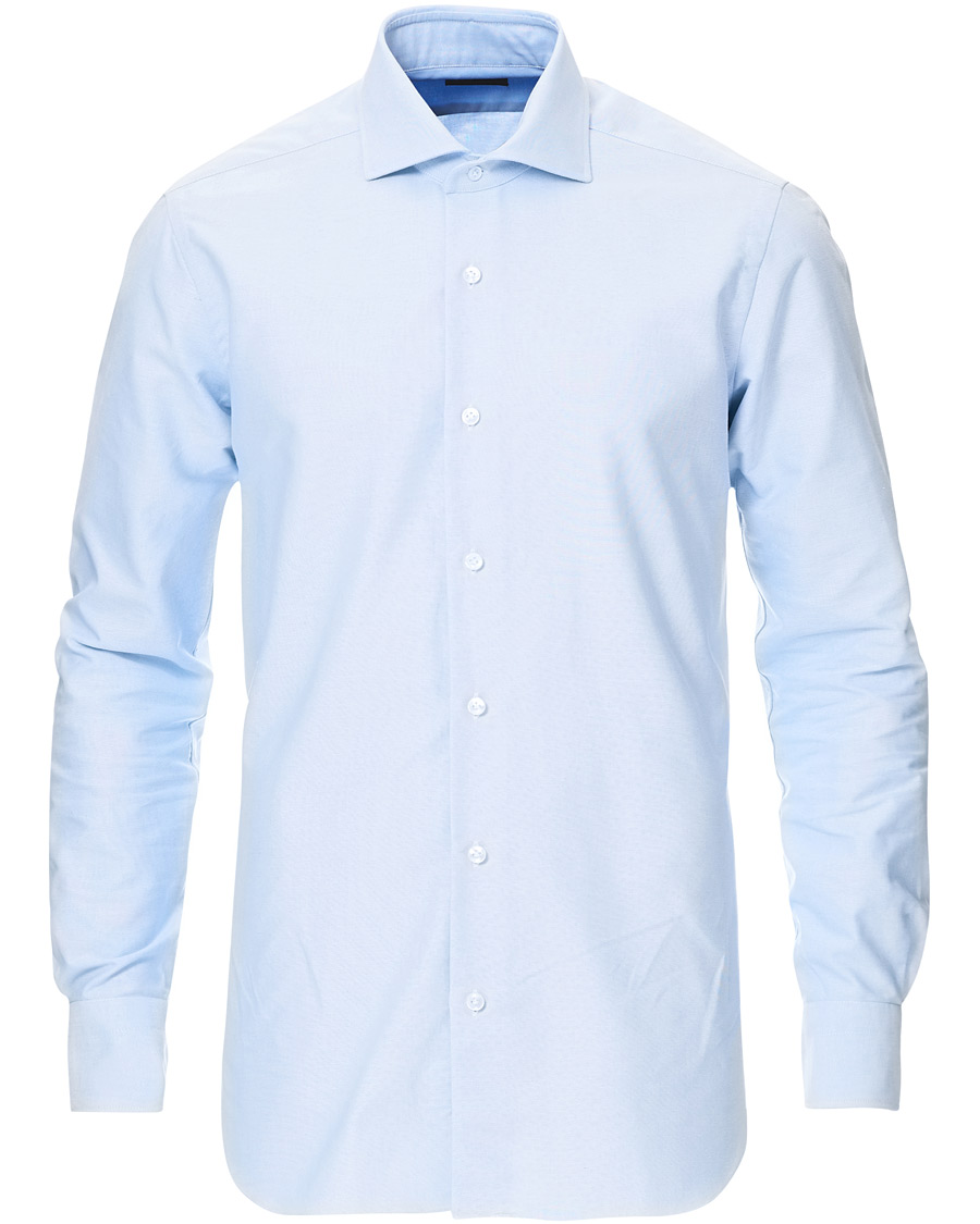 Herr | Skjortor | Barba Napoli | Culto Slim Fit Washed Oxford Shirt Light Blue