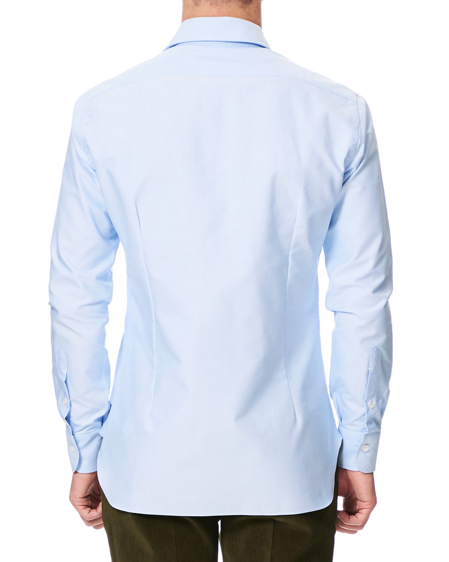 Herr | Skjortor | Barba Napoli | Culto Slim Fit Washed Oxford Shirt Light Blue