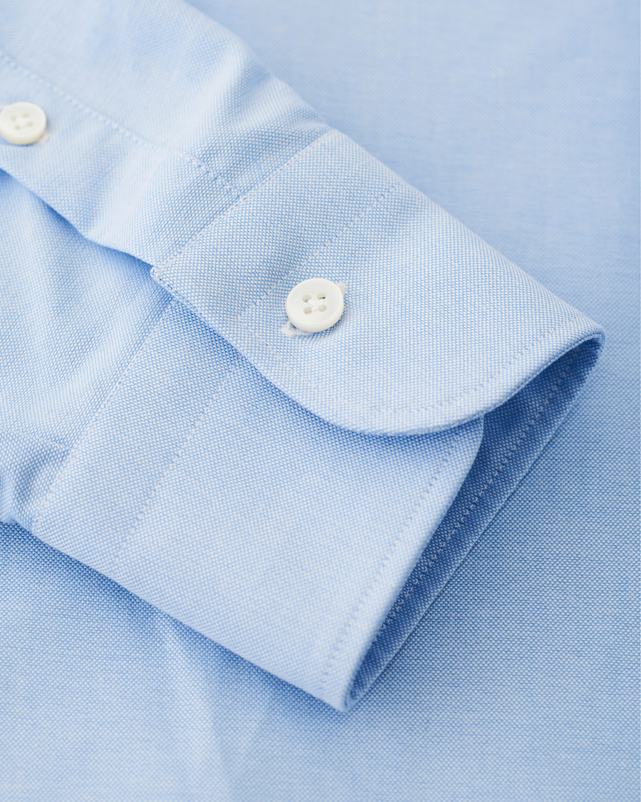 Herr | Skjortor | Barba Napoli | Culto Slim Fit Washed Oxford Shirt Light Blue