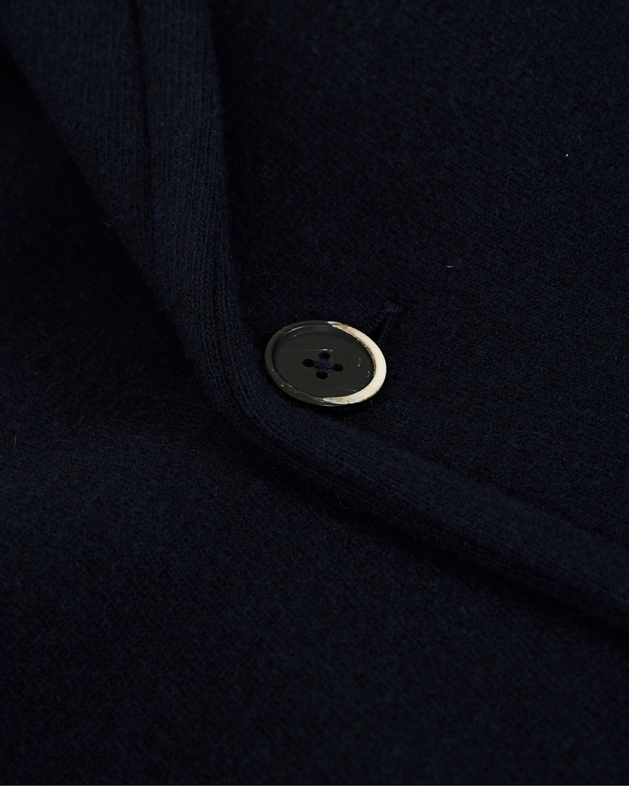 Herr | Jackor | Barena | Soft Double Breasted Wool Coat Navy
