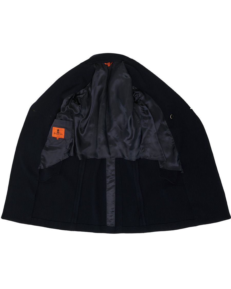 Herr | Jackor | Barena | Soft Double Breasted Wool Coat Navy