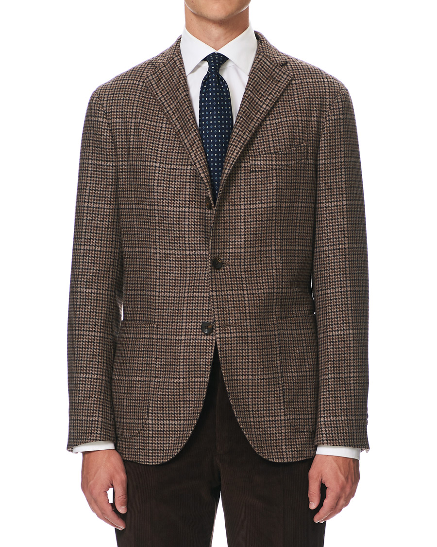 Herr | Kavajer | Boglioli | K Jacket Houndstooth Blazer Brown