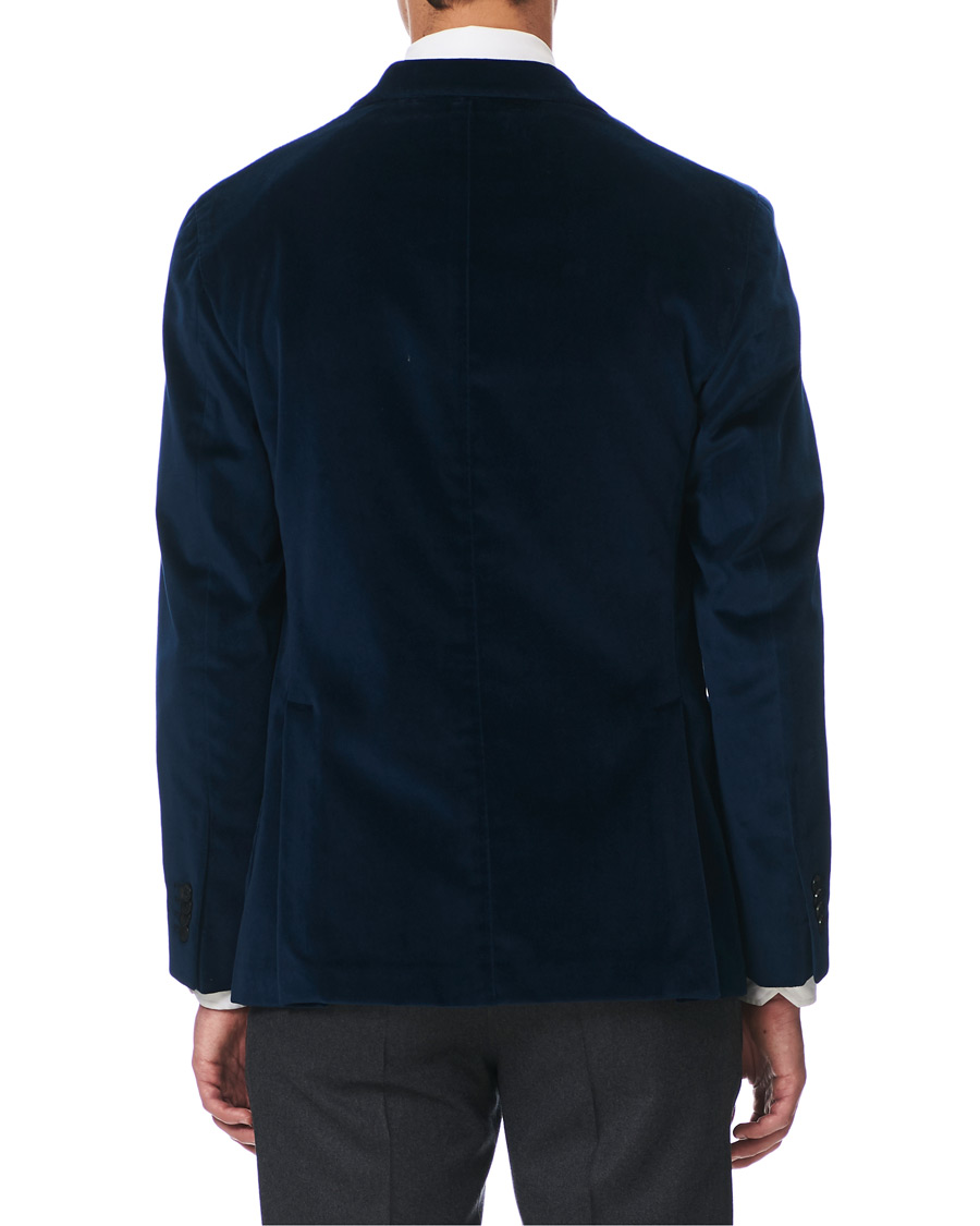 Herr | Kavajer | Boglioli | K Jacket Peak Lapel Velvet Blazer Navy