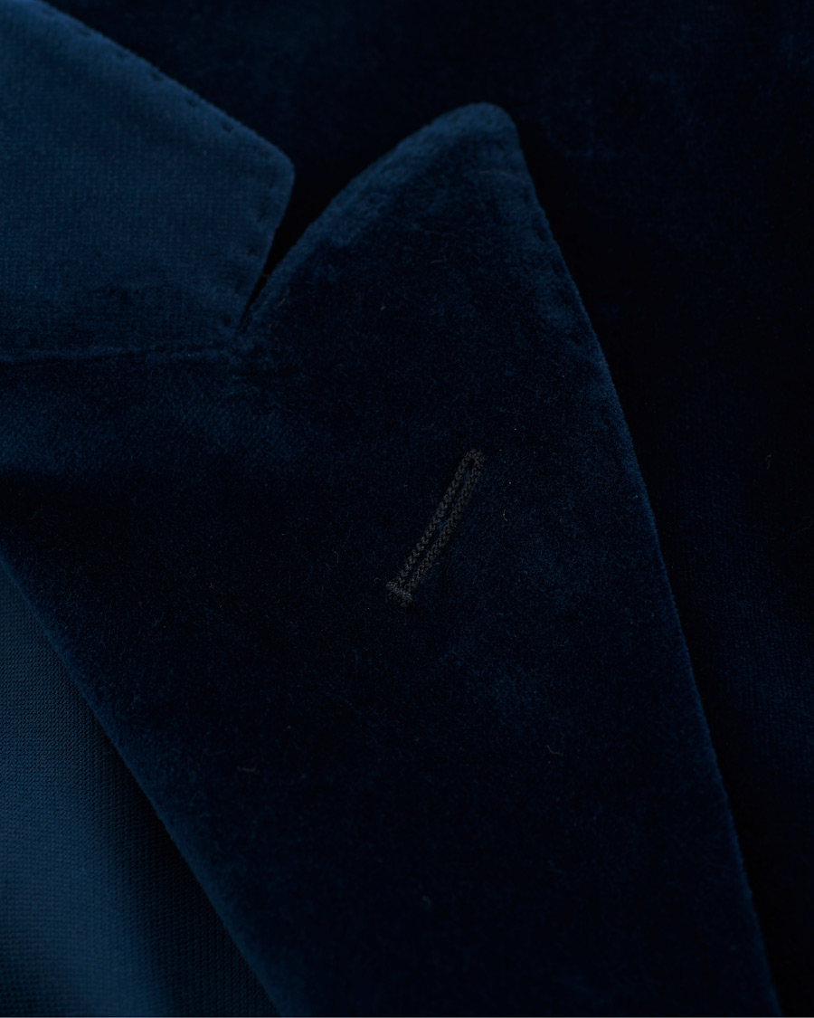 Herr | Kavajer | Boglioli | K Jacket Peak Lapel Velvet Blazer Navy