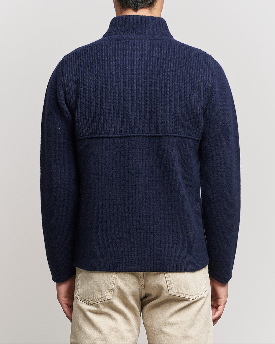 Herr | Tröjor | Inis Meáin | Heavy Wool Cardigan Navy
