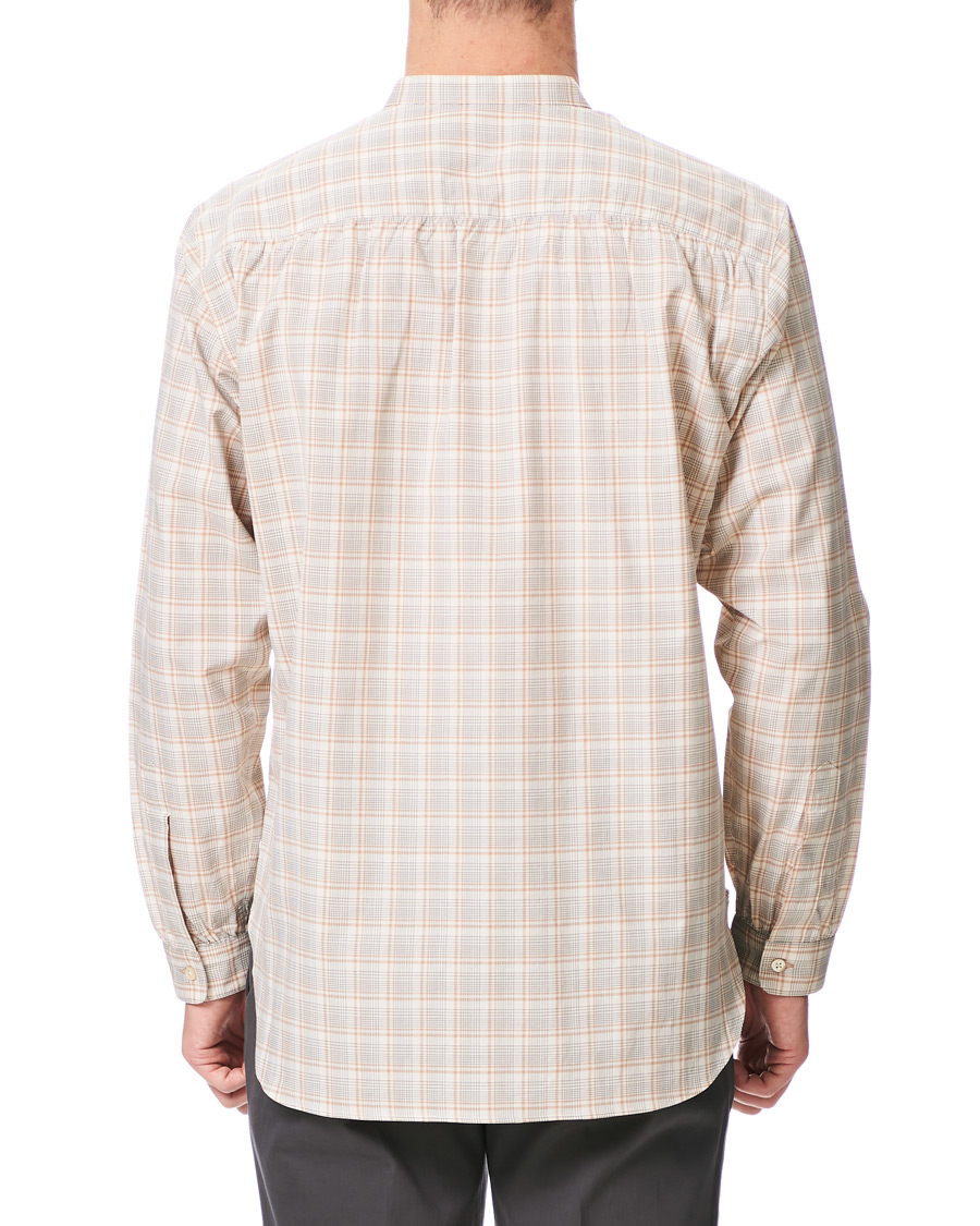 Herr | Skjortor | Camoshita | Mandarin Collar Cotton Shirt Beige Check