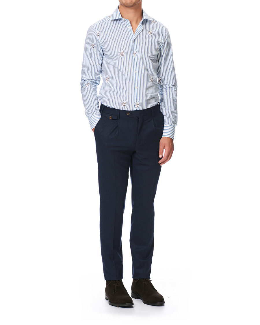 Herr | Skjortor | Etro | Mercurio Pegasus Stripe Shirt White/Blue