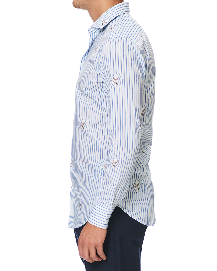 Herr | Skjortor | Etro | Mercurio Pegasus Stripe Shirt White/Blue