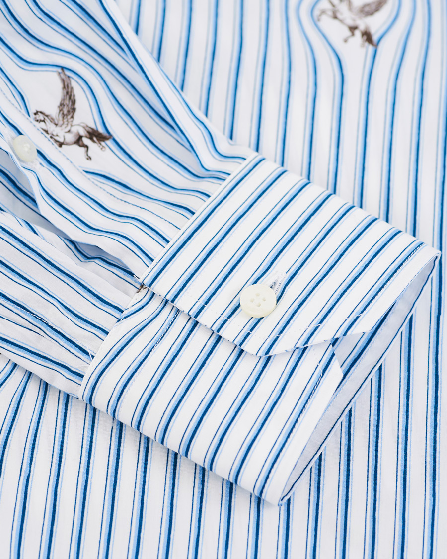 Herr | Skjortor | Etro | Mercurio Pegasus Stripe Shirt White/Blue