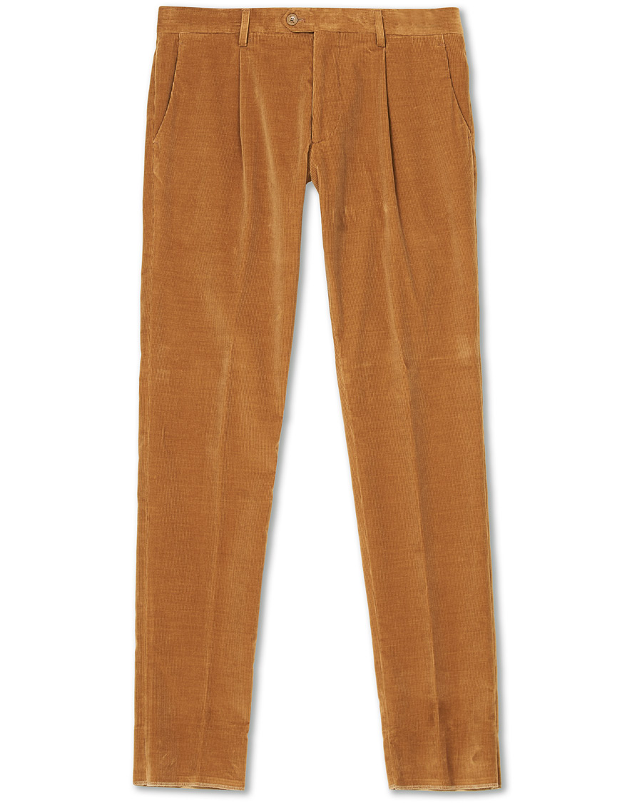 Herr | Byxor | Etro | Pleated Corduroy Trousers Khaki