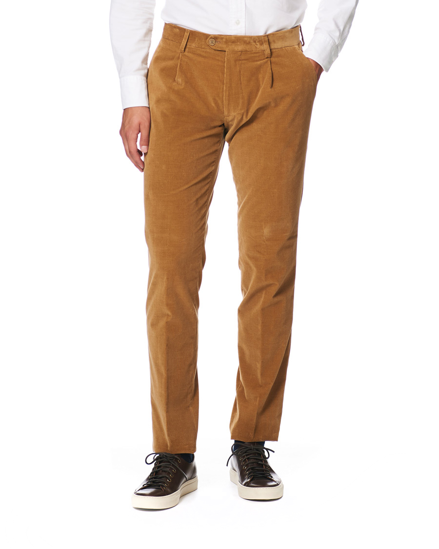 Herr | Byxor | Etro | Pleated Corduroy Trousers Khaki