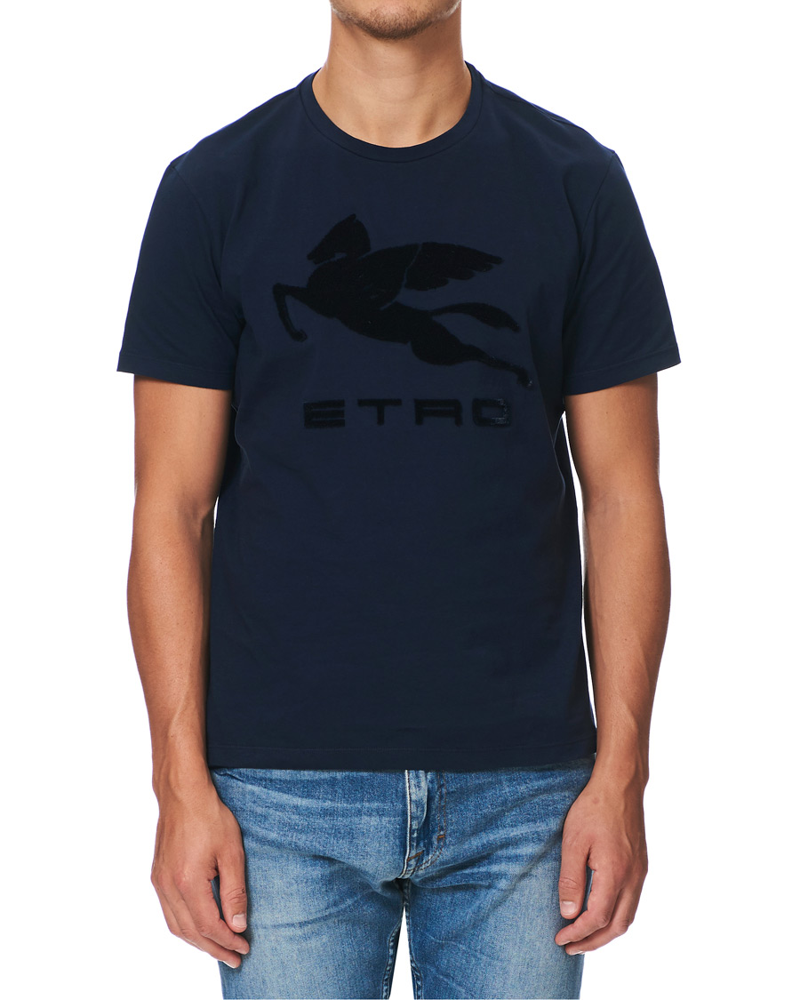 Herr | T-Shirts | Etro | Pegasus Logo T-Shirt Navy