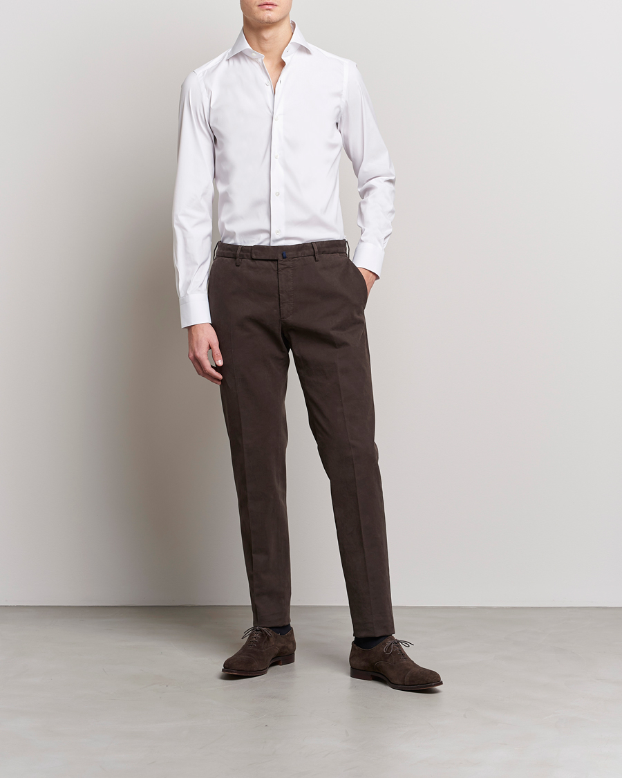 Herr | Kläder | Finamore Napoli | Milano Slim Fit Stretch Shirt White