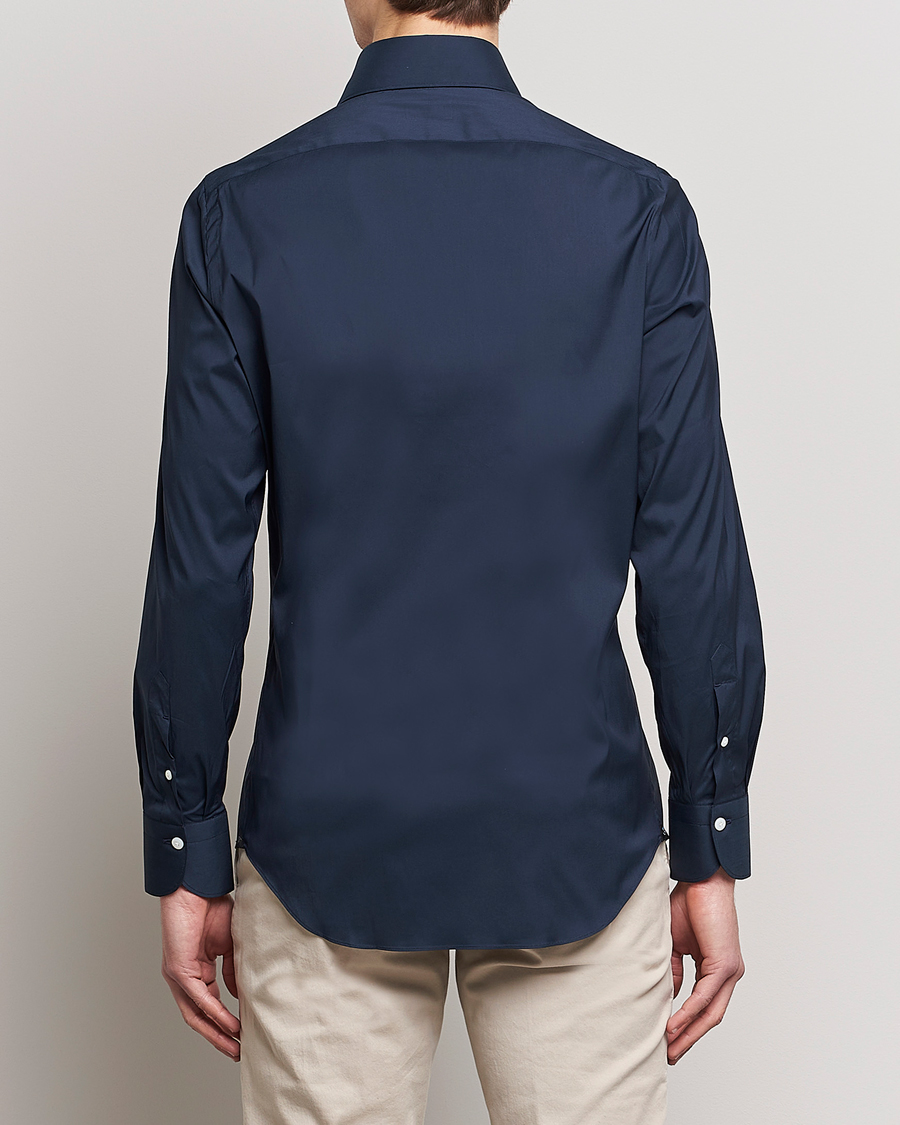 Herr | Skjortor | Finamore Napoli | Milano Slim Fit Stretch Shirt Navy