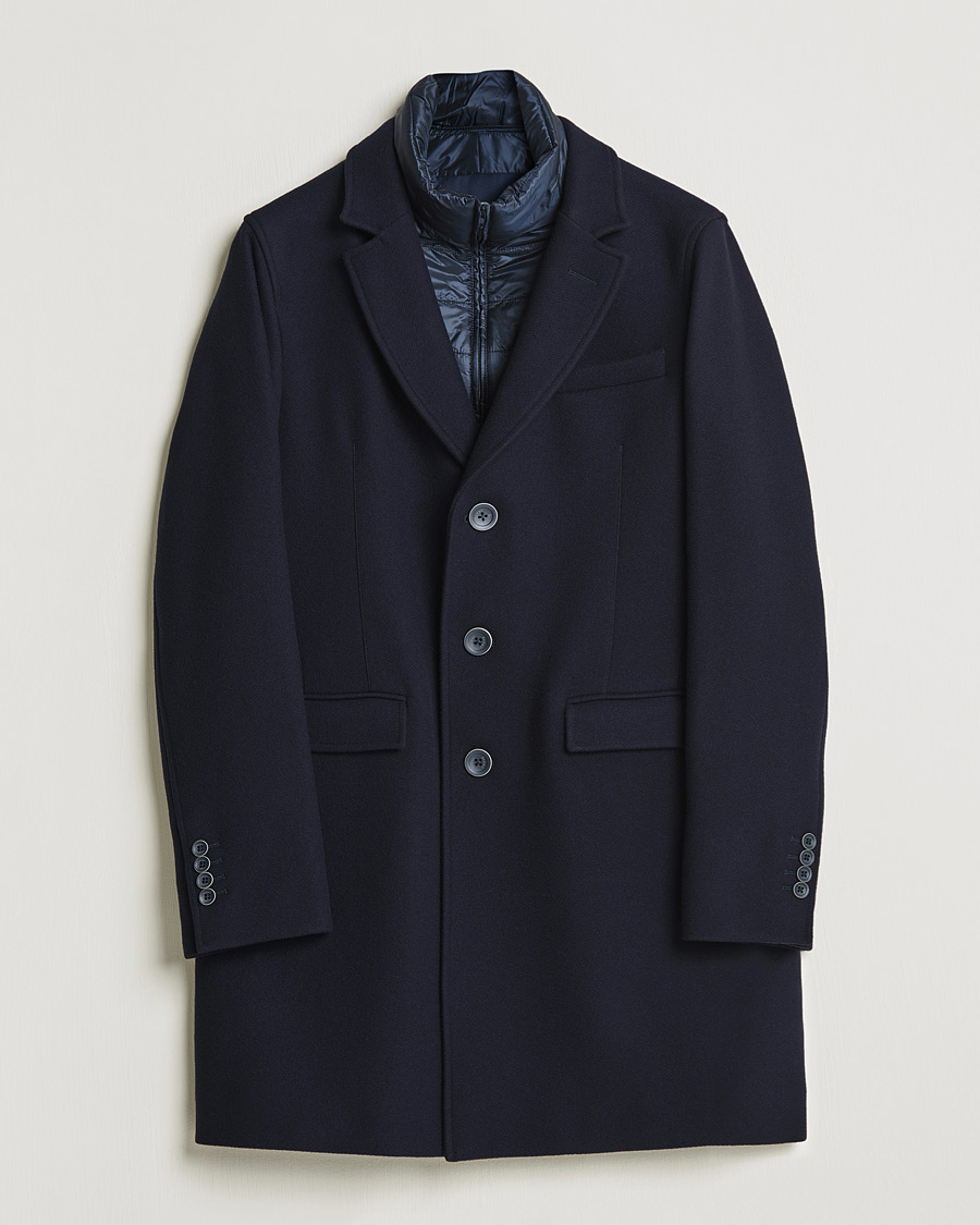 Herr | Vårjackor herr | Herno | Wool Zip Coat Navy