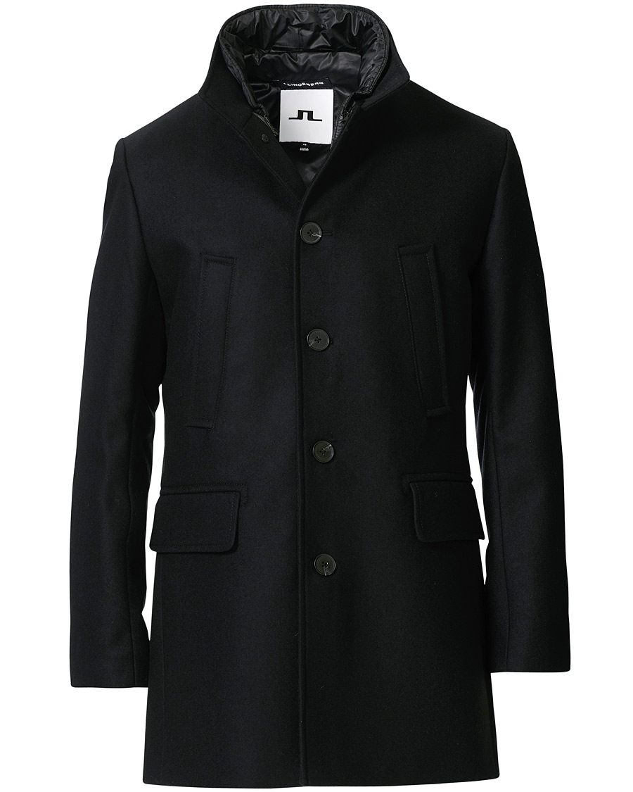 Herr | Jackor | J.Lindeberg | Kali Wool Stand Up Collar Coat Black