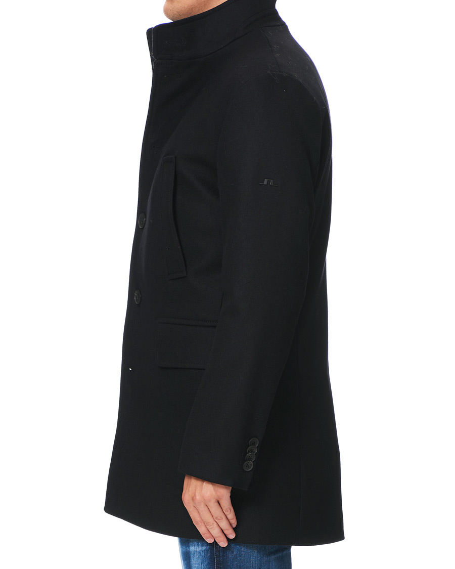 Herr | Jackor | J.Lindeberg | Kali Wool Stand Up Collar Coat Black