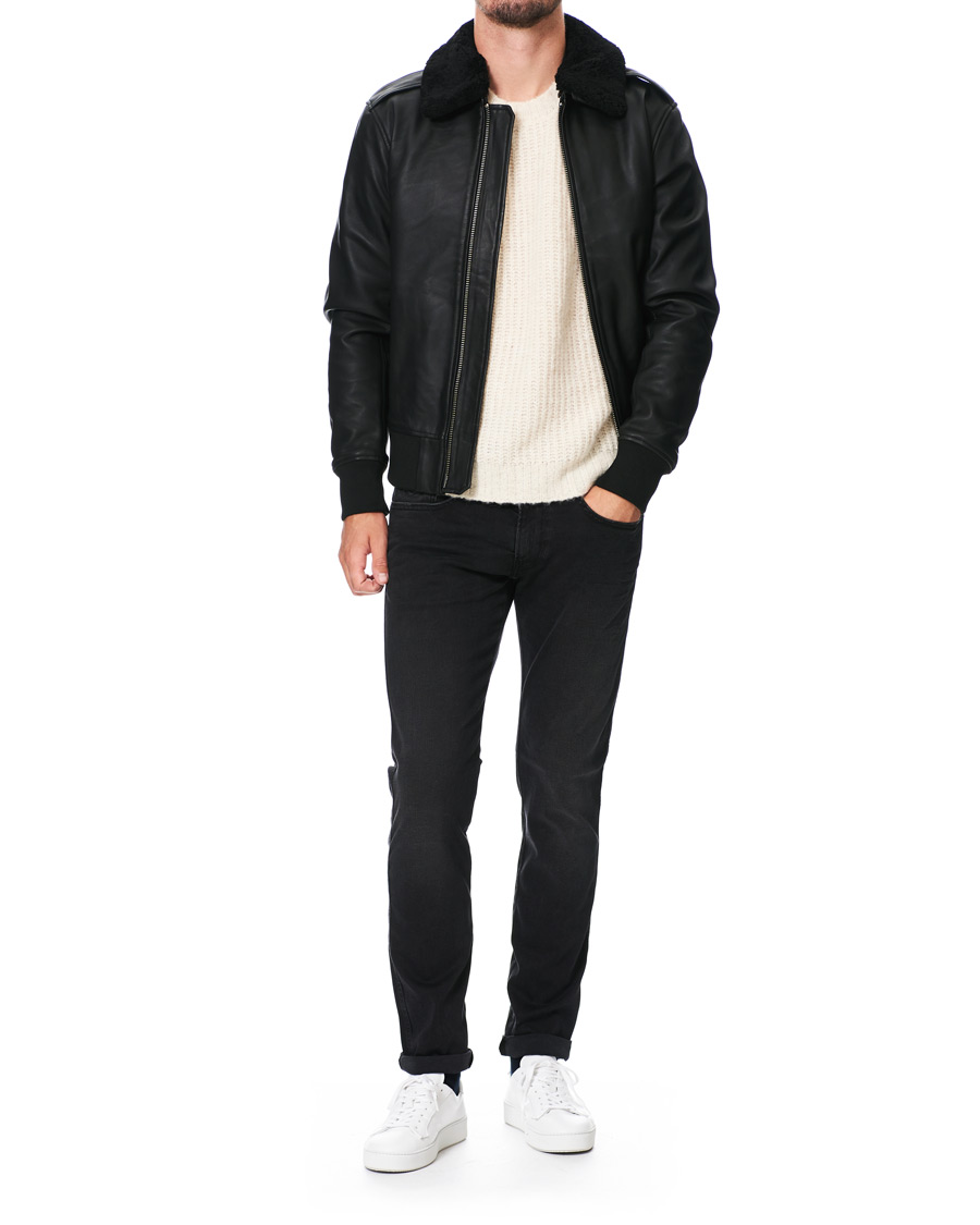 Herr | Jackor | J.Lindeberg | Tarrel Shearling Leather Jacket Black