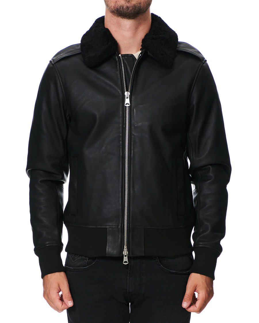 Herr | Jackor | J.Lindeberg | Tarrel Shearling Leather Jacket Black