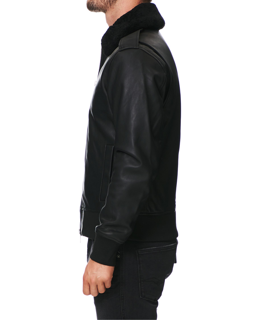 Herr | Jackor | J.Lindeberg | Tarrel Shearling Leather Jacket Black