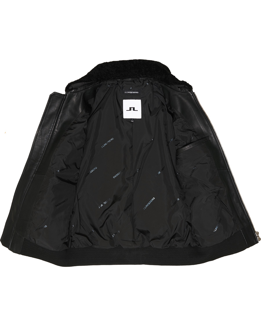 Herr | Jackor | J.Lindeberg | Tarrel Shearling Leather Jacket Black