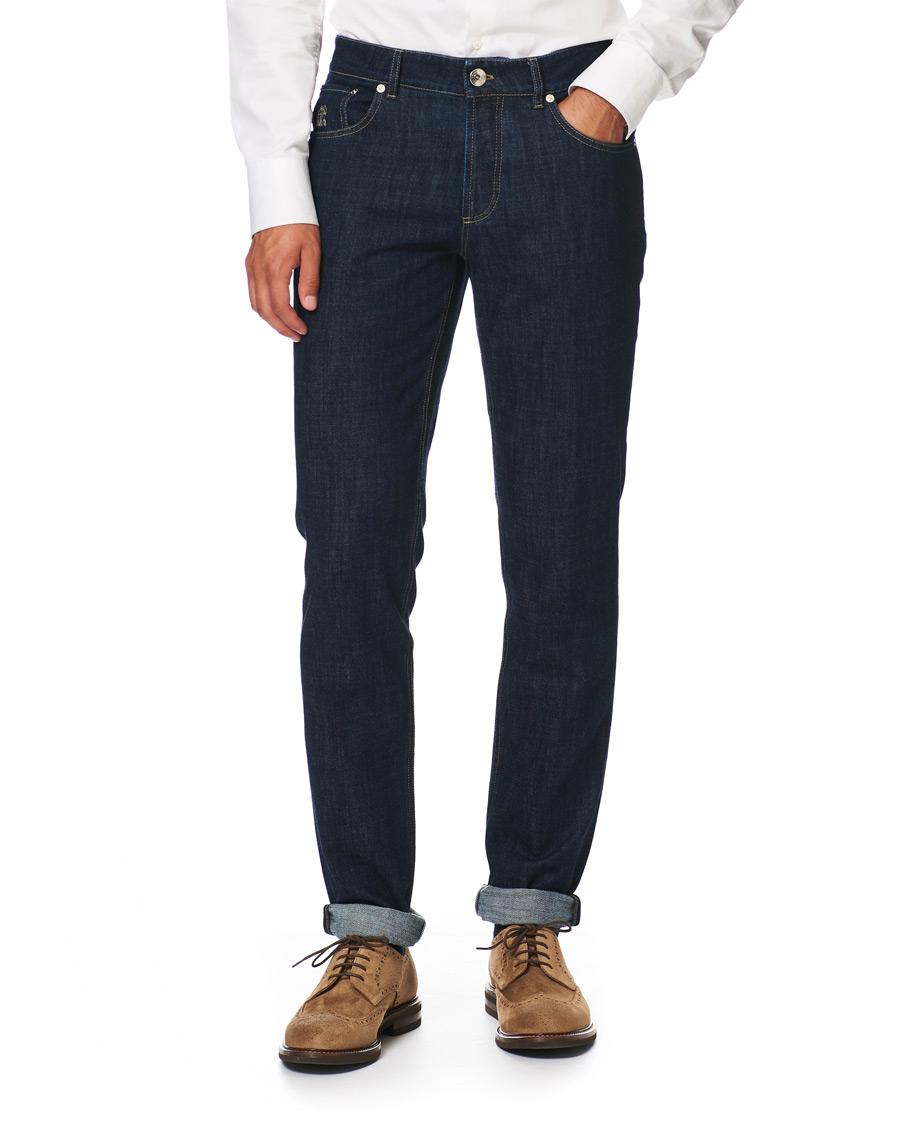 Herr | Jeans | Brunello Cucinelli | Slim Fit 5-Pocket Jeans Dark Indigo
