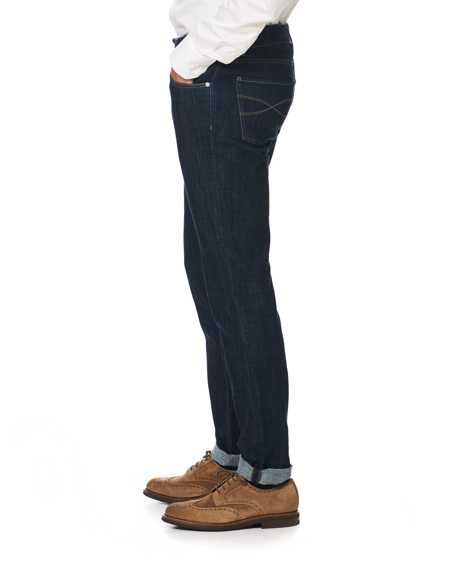 Herr | Jeans | Brunello Cucinelli | Slim Fit 5-Pocket Jeans Dark Indigo