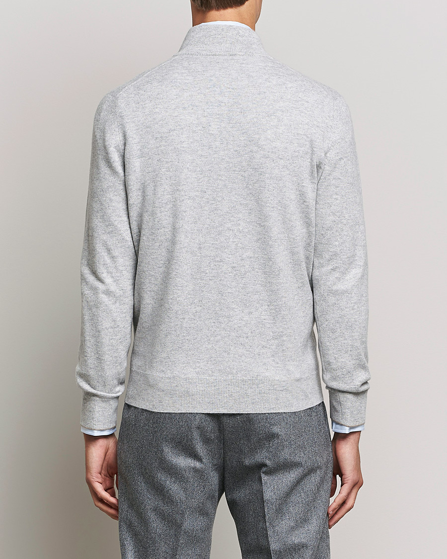 Herr | Tröjor | Brunello Cucinelli | 2 Ply Cashmere Half Zip Light Grey