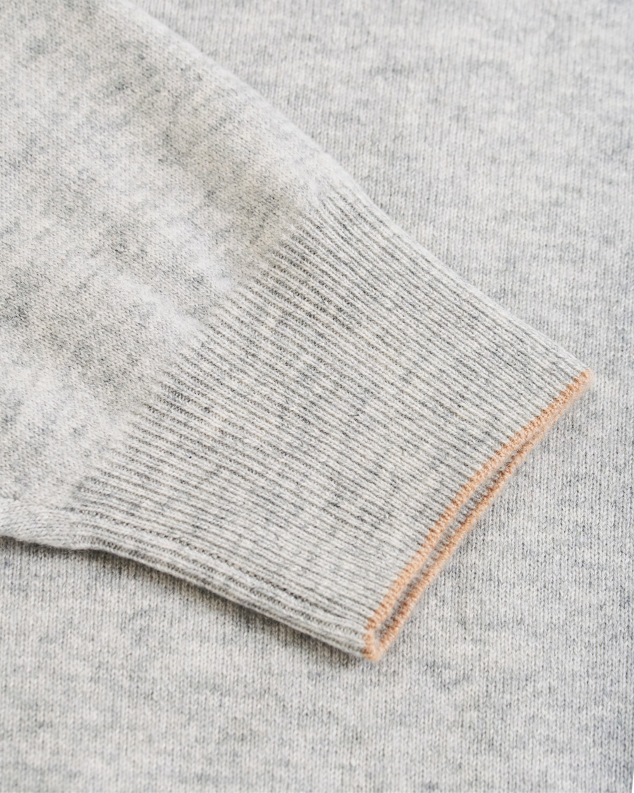 Herr | Tröjor | Brunello Cucinelli | 2 Ply Cashmere Half Zip Light Grey