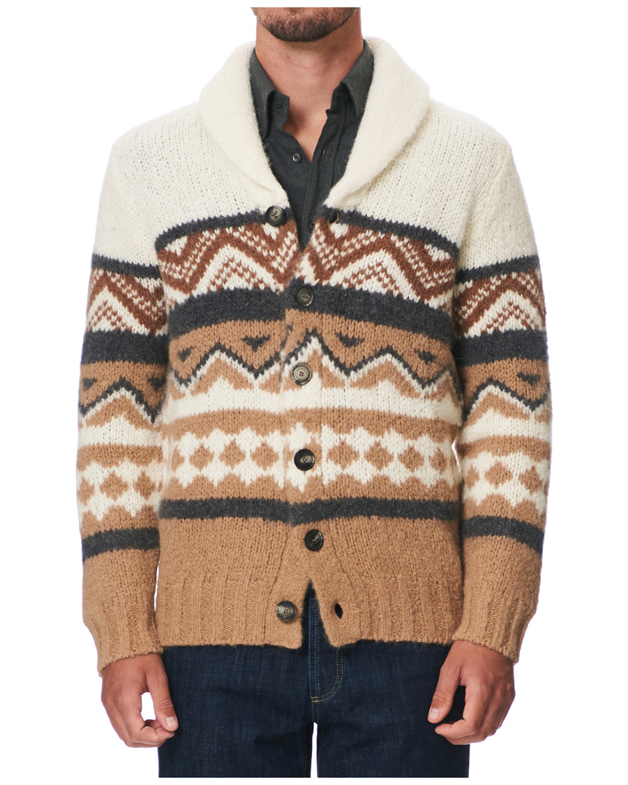 Herr | Tröjor | Brunello Cucinelli | Alpaca Shawl Collar Cardigan Brown/White