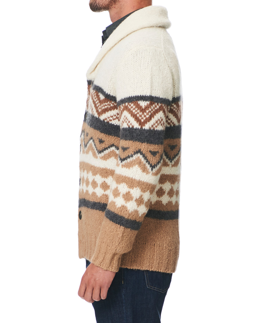 Herr | Tröjor | Brunello Cucinelli | Alpaca Shawl Collar Cardigan Brown/White