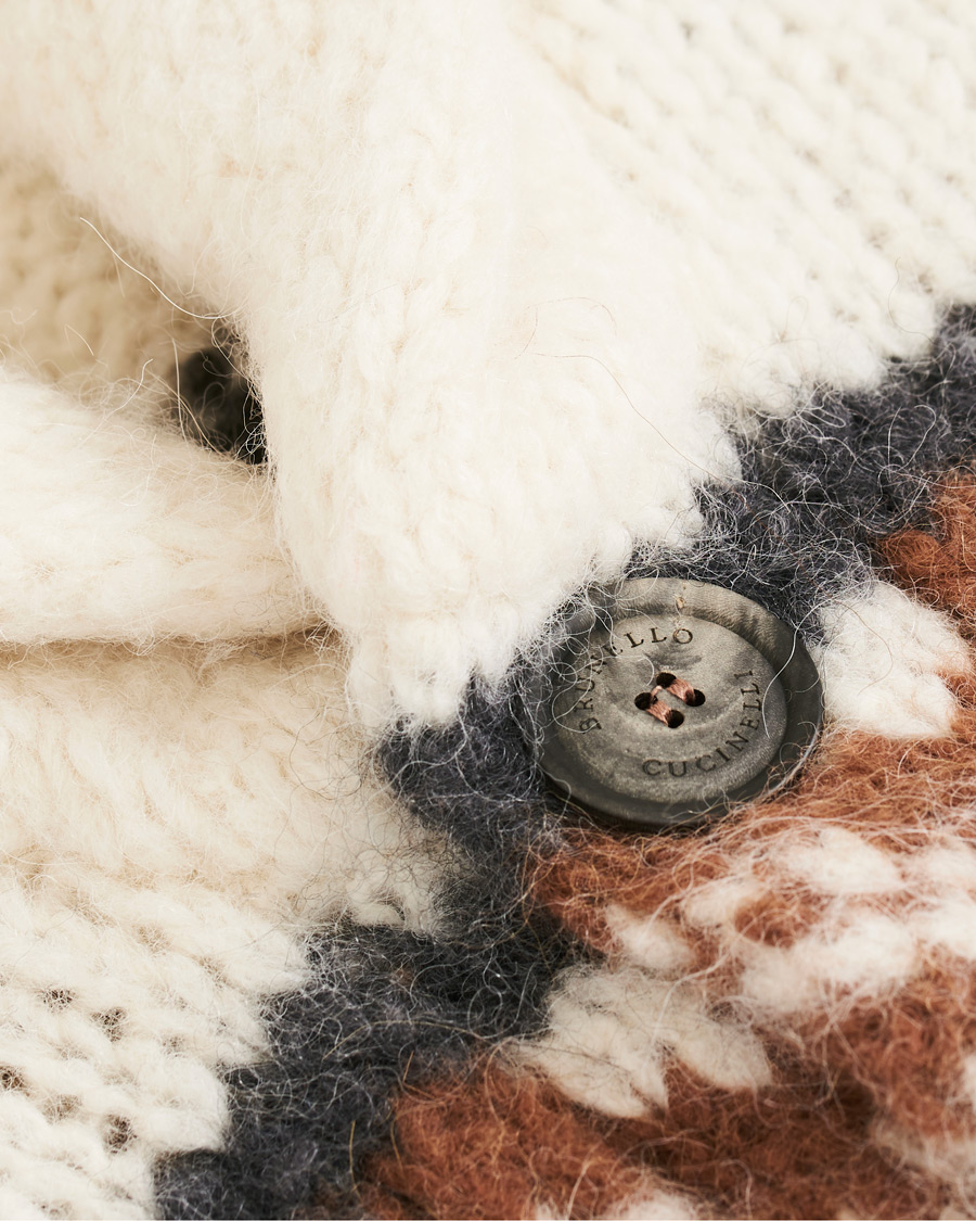 Herr | Tröjor | Brunello Cucinelli | Alpaca Shawl Collar Cardigan Brown/White