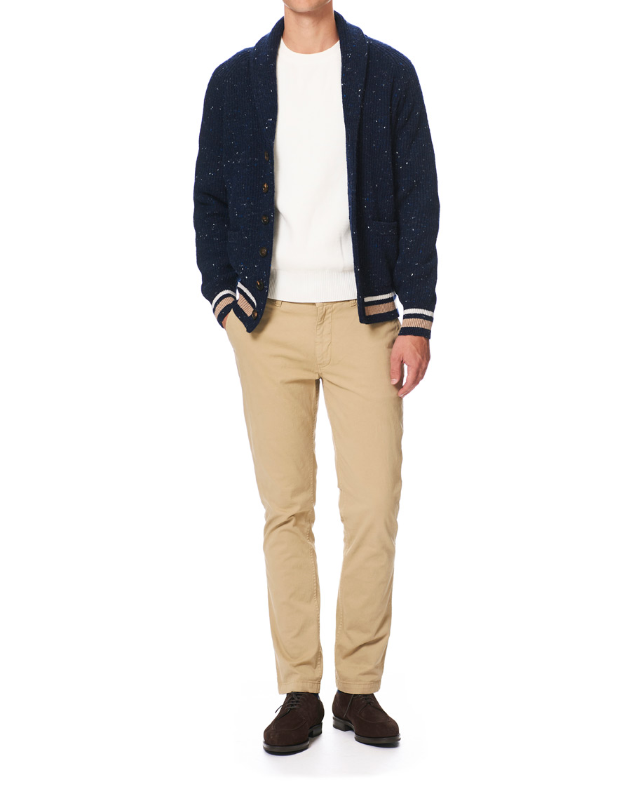 Herr | Tröjor | Brunello Cucinelli | Cashmere Blend Shawl Collar Cardigan Dark Blue