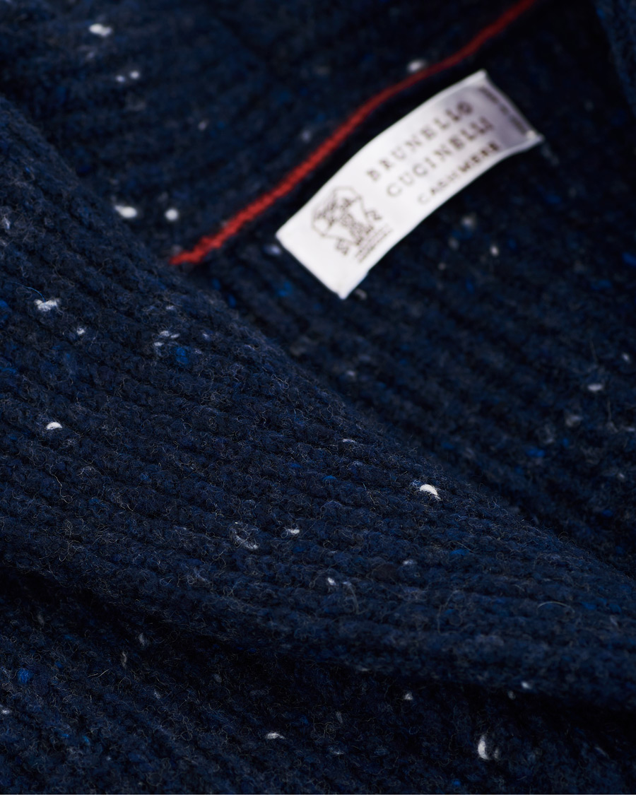Herr | Tröjor | Brunello Cucinelli | Cashmere Blend Shawl Collar Cardigan Dark Blue