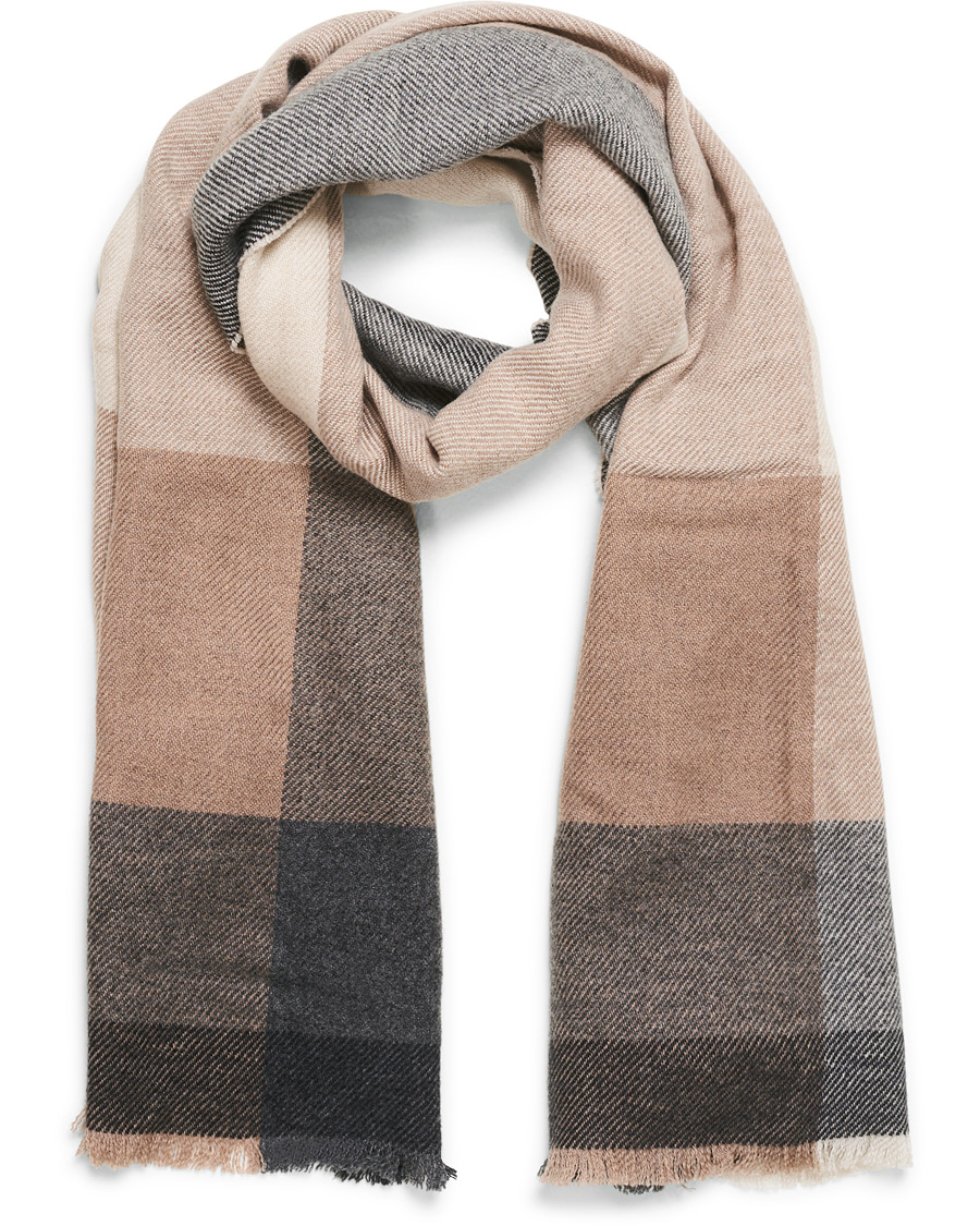Herr | Brunello Cucinelli Plaid Cashmere Scarf Beige | Brunello Cucinelli | Plaid Cashmere Scarf Beige