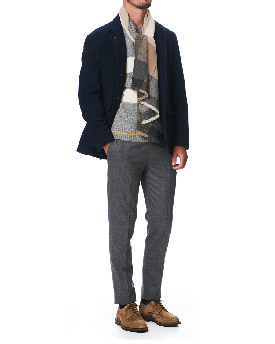 Herr | Brunello Cucinelli Plaid Cashmere Scarf Beige | Brunello Cucinelli | Plaid Cashmere Scarf Beige